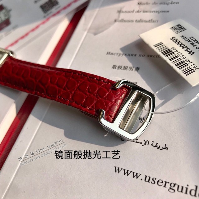 卡地亞專櫃爆款手錶 Cartier經典款高端版坦克鱷魚皮真鑽小號女裝腕表  gjs2100